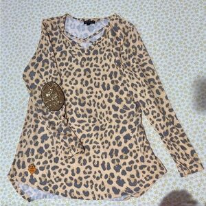 Simply Southern Leopard Print Crisscross Top